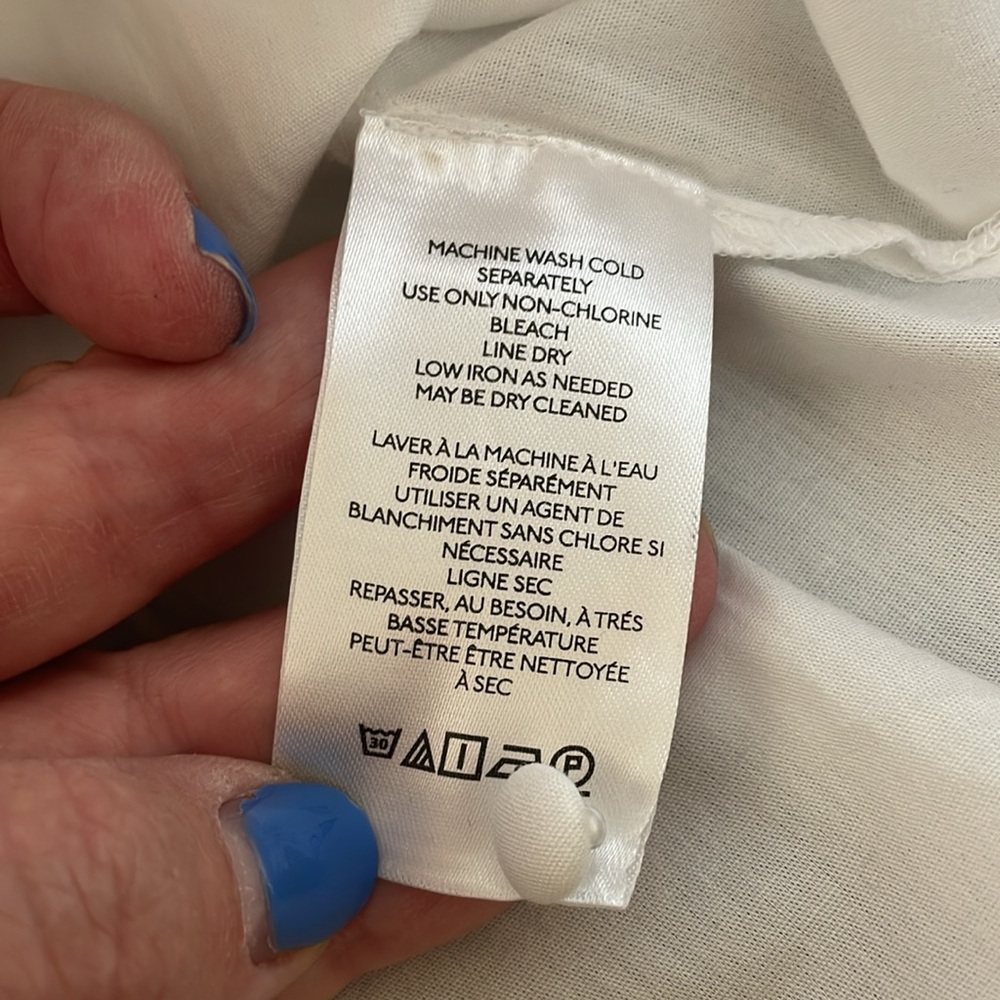 Anthropolgie White Short-Sleeve Scoop-Neck Blouse XS - Picture 11 of 12